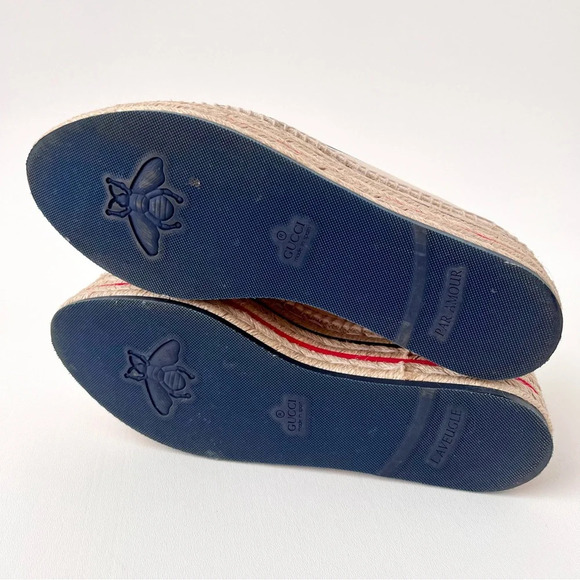 GUCCI || Lilibeth Canvas Espadrille Platform Lace Up Sneaker Interlocking GG - Picture 11 of 14